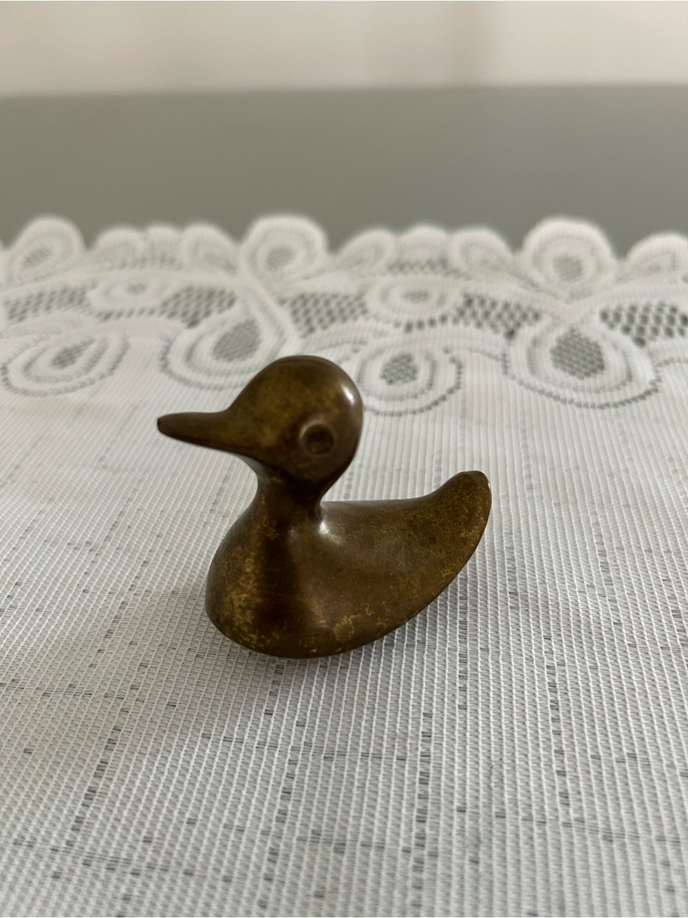 Solid Brass MiniDuck Figurine made in India perfect for printer shelf